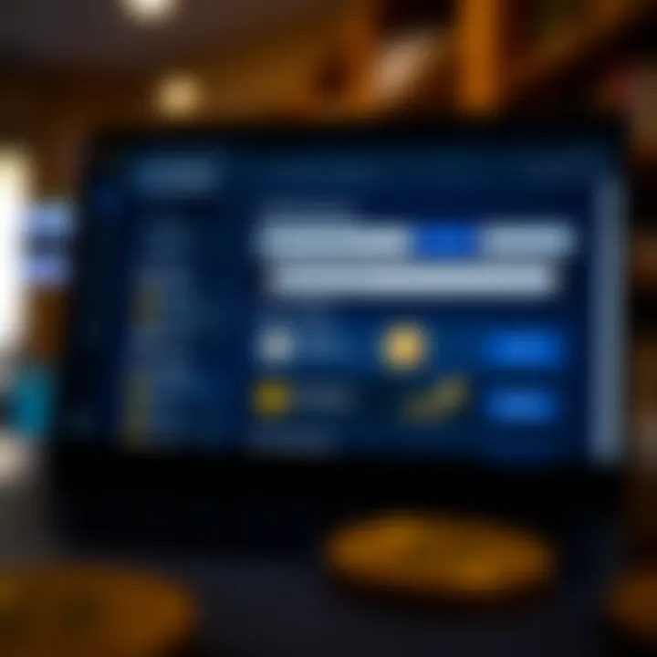 User interface of Coinbase showcasing bitcoin selling options