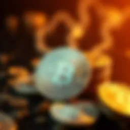 Artistic representation of cryptocurrency coins