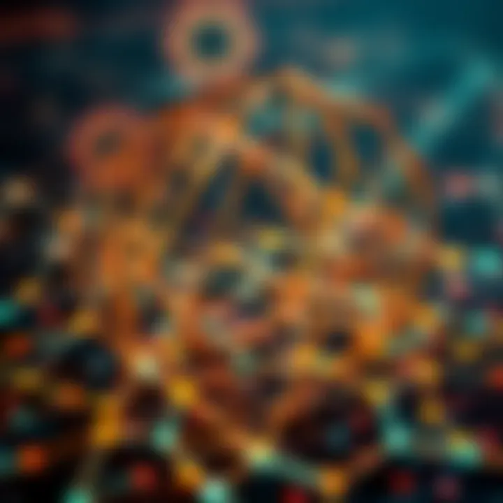 The Interplay of Blockchain and Economic Principles An intricate blockchain structure highlighting economic principles