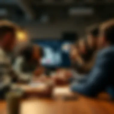 A group of diverse individuals engaging in a virtual discussion about cryptocurrencies