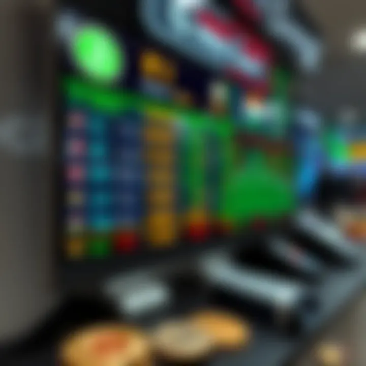 Illustration of a currency exchange platform displaying conversion rates