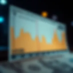 Graph showcasing historical exchange rate trends between US dollars and Indian rupees