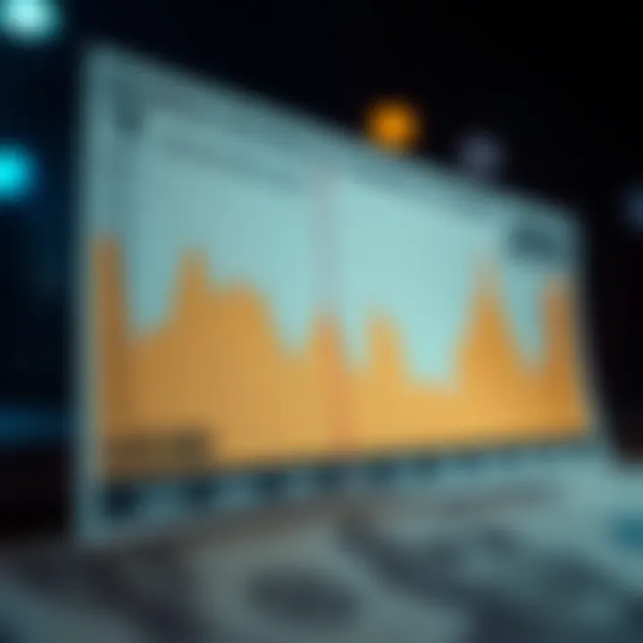 Graph showcasing historical exchange rate trends between US dollars and Indian rupees