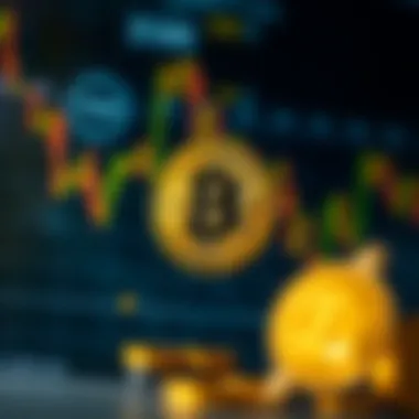 An abstract representation of cryptocurrency market trends and analytics