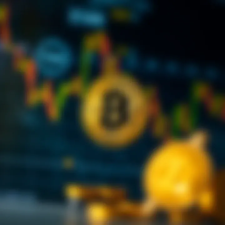 An abstract representation of cryptocurrency market trends and analytics