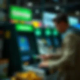 Coinstar kiosk in action facilitating cryptocurrency exchange