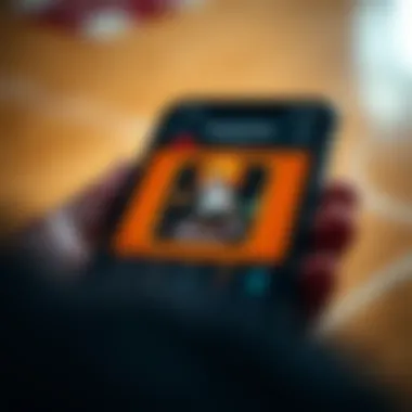 Close-up of a digital card interface on a smartphone