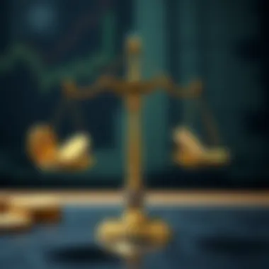 A balanced scale depicting the risks and rewards of high-interest cryptocurrencies