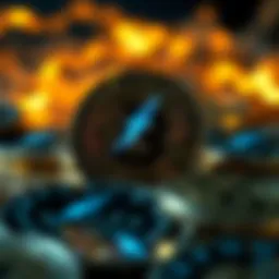 A conceptual illustration of lightning coins symbolizing fast transactions in cryptocurrency.