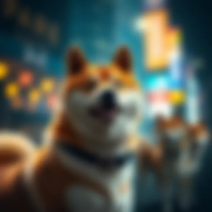 A dynamic illustration showcasing the Shiba Inu community engagement