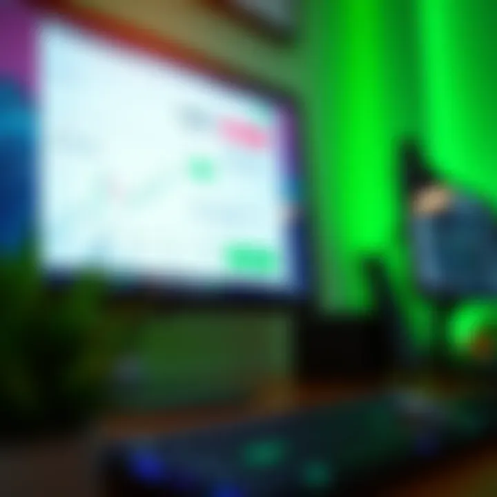 Investment Platform Interface A close-up view of a computer screen displaying investment platform features