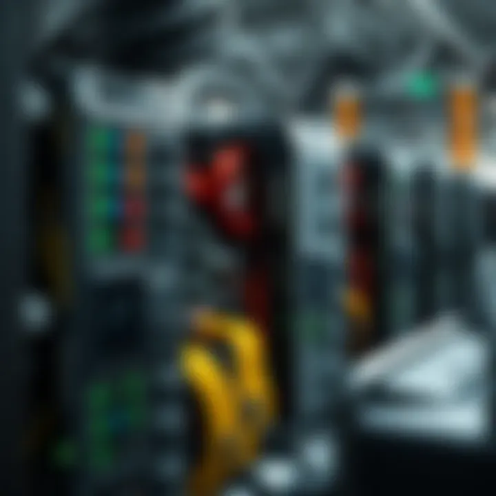 Visual illustration of mining rigs and hardware