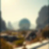Conceptual representation of the digital rupee in a futuristic landscape.