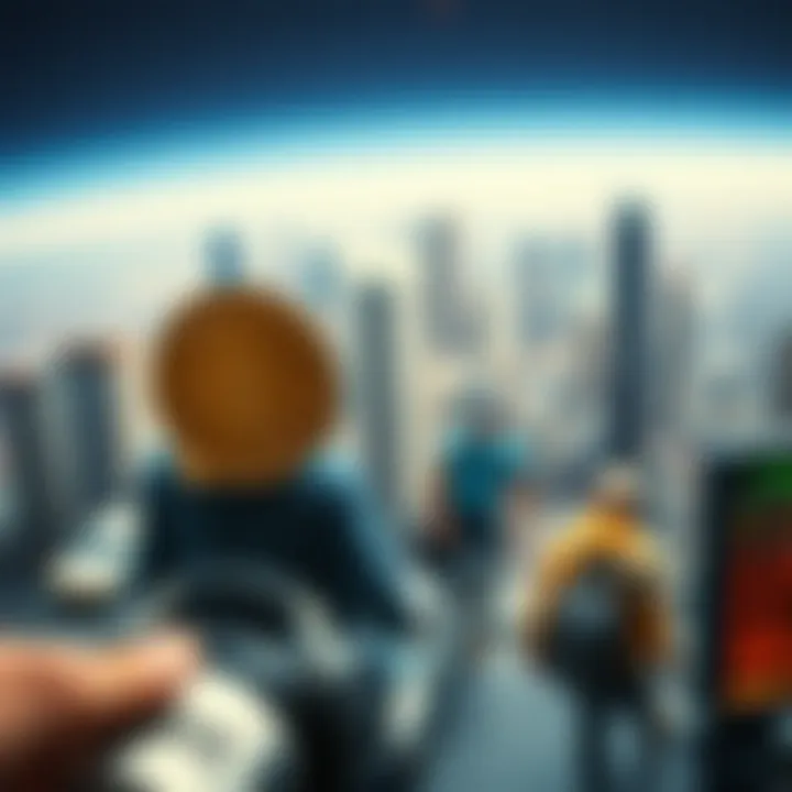 Futuristic representation of emerging altcoins