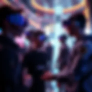 Visual representation of avatars interacting in a virtual space
