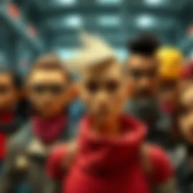 Illustration of diverse character customization options in a digital environment