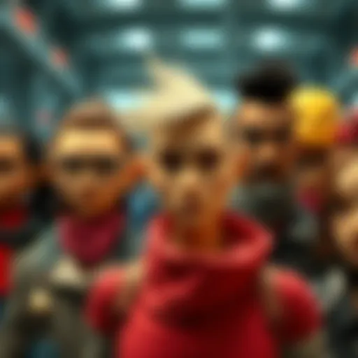 Illustration of diverse character customization options in a digital environment