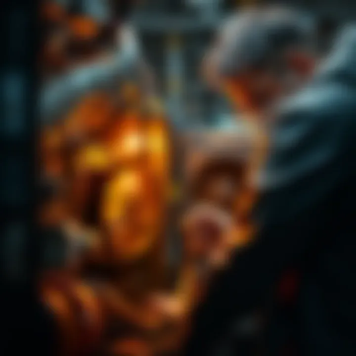 An expert inspecting the components of a second-hand mining rig.