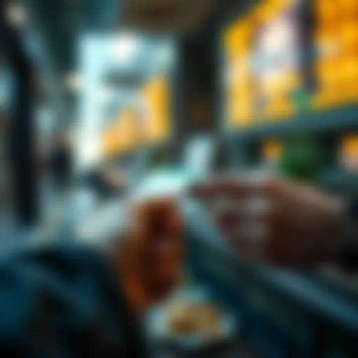 Innovative Financial Transactions of the Future A futuristic financial transaction illustrating innovation