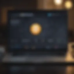 A secure laptop showing cryptocurrency transactions