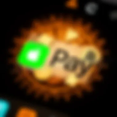 Illustration of Apple Pay logo with cryptocurrency symbols