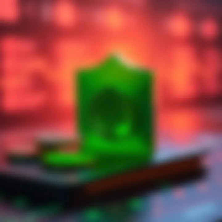 Illustration depicting a digital wallet and security shield