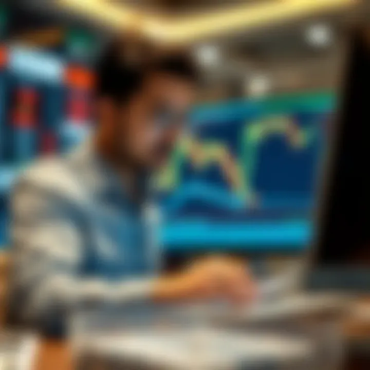 Investment Strategies with USD and IDR Investor analyzing currency trends on a digital screen