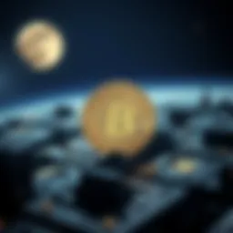 Conceptual representation of MoonBitcoin with space elements