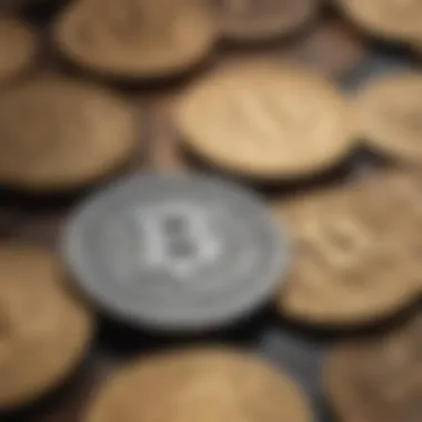 Diverse Metaverse Coins Illustration depicting various metaverse coins with blockchain symbols
