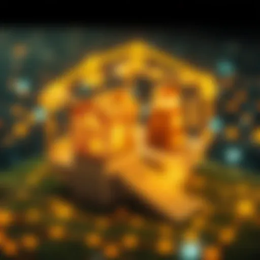 Conceptual representation of blockchain technology in real estate