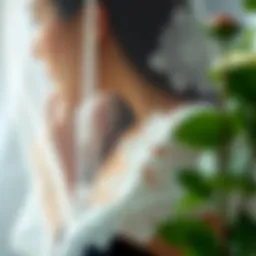 Intricate lace veil with floral patterns