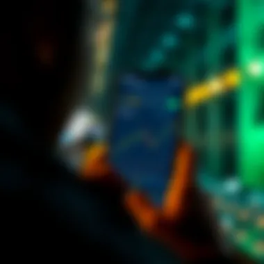 User tracking their cryptocurrency portfolio on a mobile device