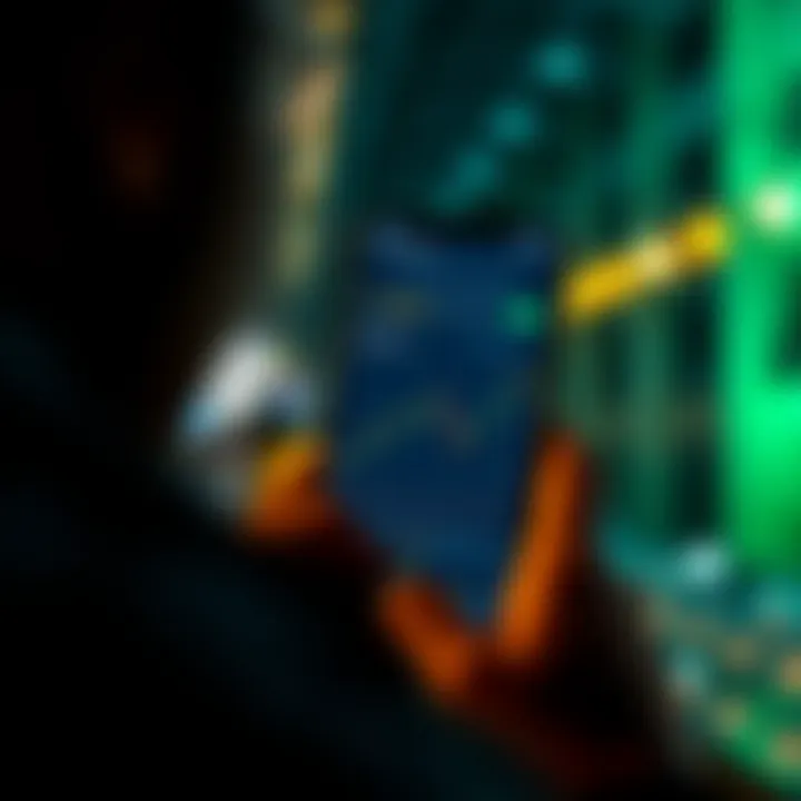 User tracking their cryptocurrency portfolio on a mobile device