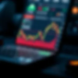 User interface of a cryptocurrency trading app showcasing charts and graphs