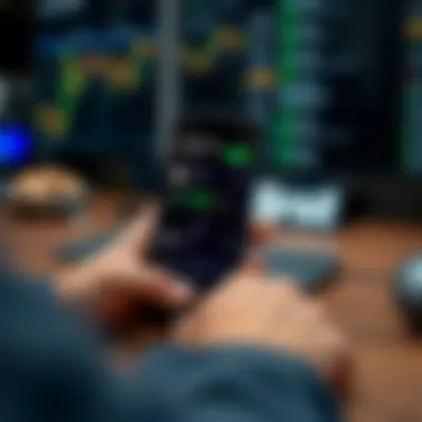 User interface of the TradingView mobile app showcasing its trading features