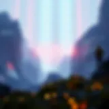 A digital landscape showcasing virtual reality elements and coding symbols