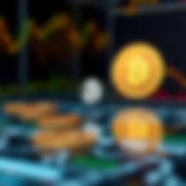 Conceptual illustration of multiple cryptocurrency exchanges