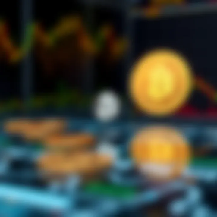 Conceptual illustration of multiple cryptocurrency exchanges