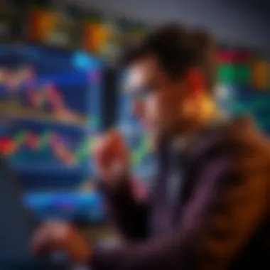 Illustration of a trader analyzing price charts