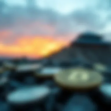 Symbolic imagery of digital currency evolution in the modern financial landscape