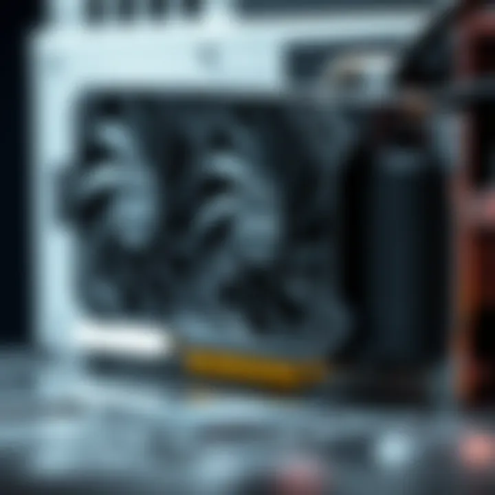 Close-up of a high-performance GPU for mining